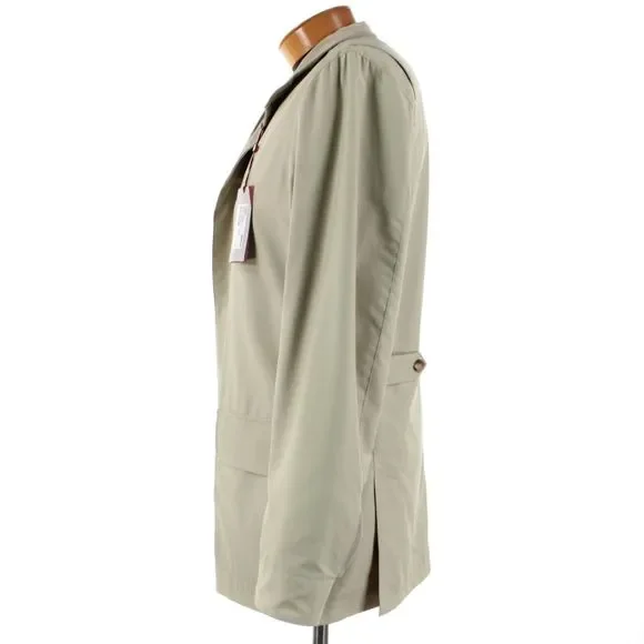 Luciano Barbera NWD Wool Blend Trench / Overcoat Size 50 (40 US) Solid Light Tan - Picture 5 of 14